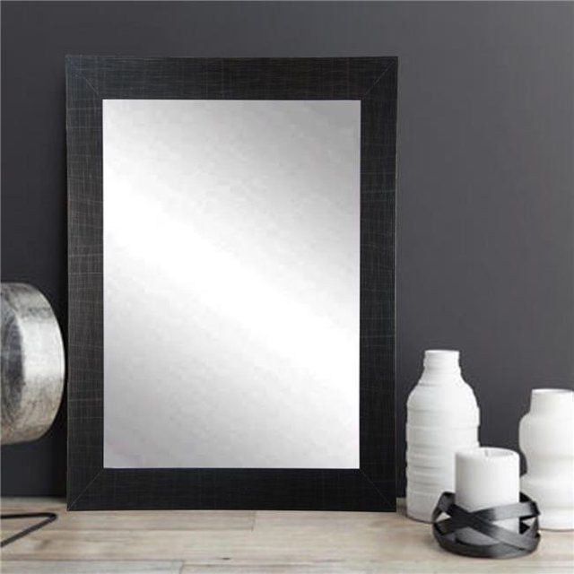 BrandtWorks Miroir Mural 27" x 32", Plat Rayé Noir