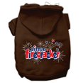 thumbnail image 1 of Little Firecracker Screen Print Pet Hoodies Brown Size Med (12), 1 of 1