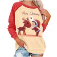 thumbnail image 2 of 2023 Chandails de Noël pour Femmes en Liquidation Mode Chandail de Noël Imprimé Blouse à Manches Longues Col Rond Chandail Décontracté Hauts Chandails, 2 of 4