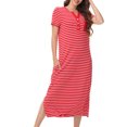 thumbnail image 3 of Longues Chemises de Nuit pour Femmes Robe de Nuit d'Été Confortable à Col Rond pour Femmes Ample à Manches Courtes Vêtements de Maison, 3 of 6