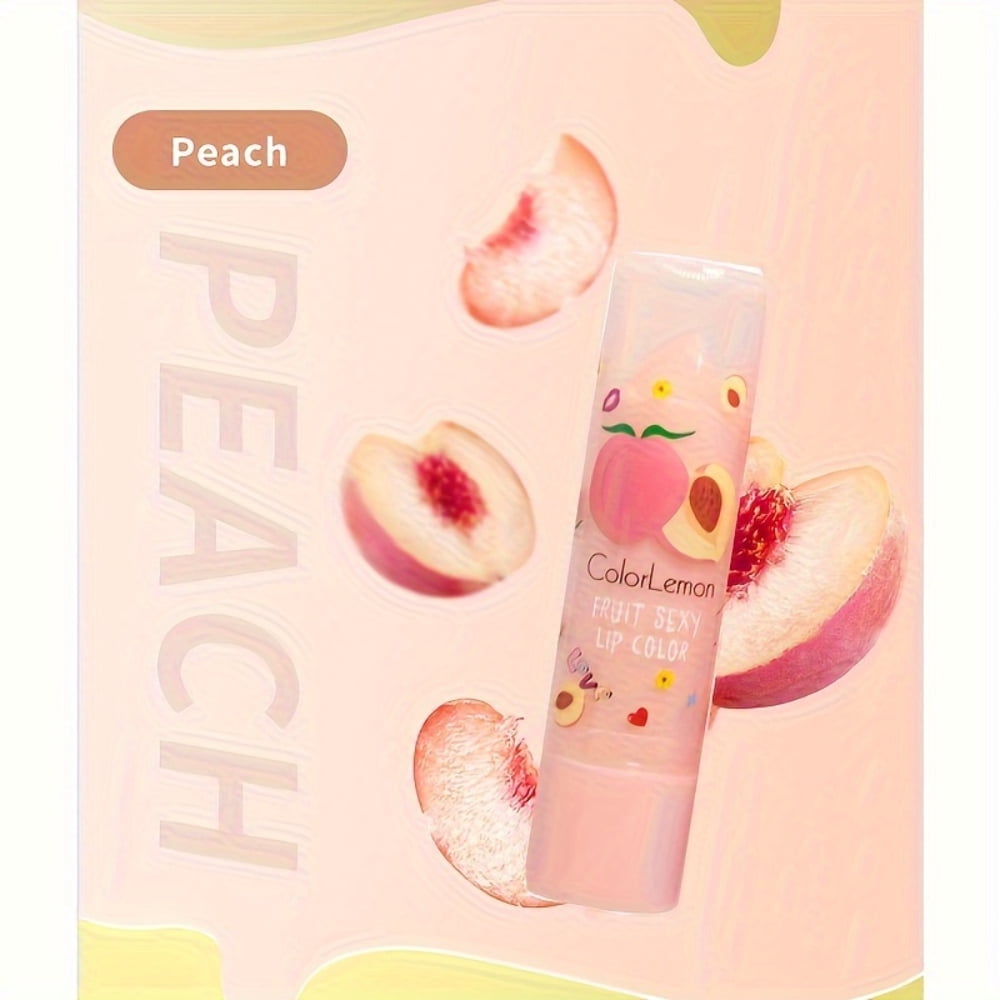 LNGOOR Fruit Temperature Color Change Lip Balm Moisturizing Hydrating Tinted Lip Care Cosmetic Women Girls Daily Lip Makeup Contain Plant Squalane