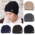 thumbnail image 2 of Men\‘s Fashion Winter Beanies Bonnet Knitted Hat Soft Solid Braid Warm Cap, 2 of 9