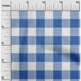 thumbnail image 1 of oneOone Polyester Lycra Blue Fabric Gingham Check Craft Projects Decor Fabric Printed By The Yard 56 Inches Wide, 1 of 4
