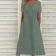 thumbnail image 1 of DPTALR Robe d'Été pour Femme, Confortable, Aguichant, Unie, avec Poches, Sans Manches, à Col en V, 1 of 6