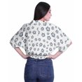 thumbnail image 4 of Moomaya Hauts à Manches Boxy Imprimés pour Femmes, Col en V, Taille Élastique, Kimono, 4 of 4