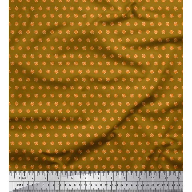 Soimoi Polyester Crepe Fabric Dots Shirting Decor Fabric Printed Yard 52 Inch Wide
