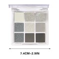 thumbnail image 3 of Smoky Matte & Shimmer Eyeshadow Palette - 9 Color Dark Punk Party Makeup Set, Long Lasting Metallic Pearl Pigment, 3 of 7