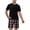 Black Red, variant on Fashnice Mens Sleepwear Two Pieces Nightwear 2 Pcs Pajama Set Loose Pyjama Homewear Red Black M
