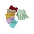 thumbnail image 2 of Xingqing Chandails à Col Rond pour Bébé Filles Garçons Hiver Chaud Manches Longues Couleur Bonbon Tricoté, 2 of 7
