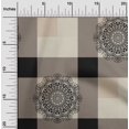 thumbnail image 2 of oneOone Cotton Poplin Light Brown Fabric Asian Block With Check Craft Projects Decor Fabric Printed By The Yard 56 Inch Wide, 2 of 4