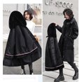 thumbnail image 2 of Ladies long down cotton winter warm jacket coat with detachable plush lining, 2 of 4