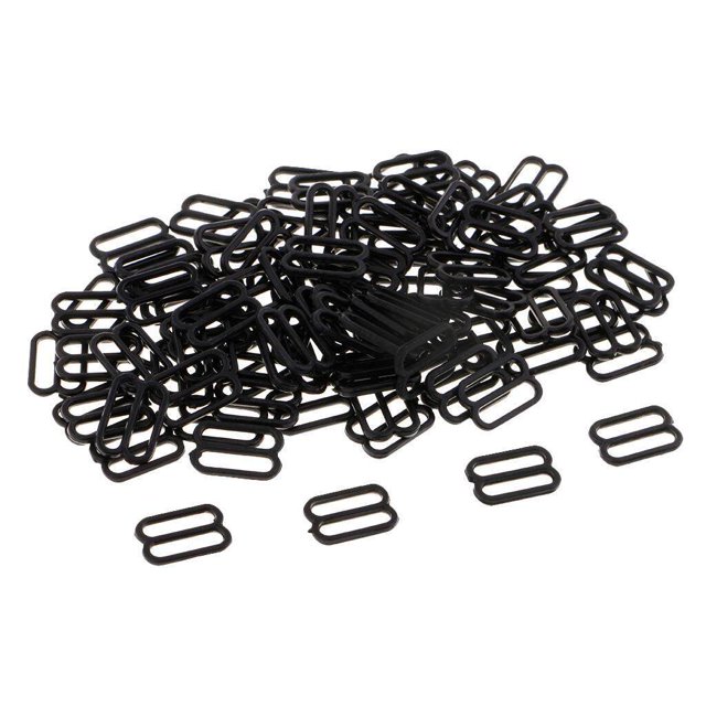 fastboy 100Pc Nylon Bra Strap Buckles Sliders Hooks 8 Lingerie Sewing Fasteners 12mm