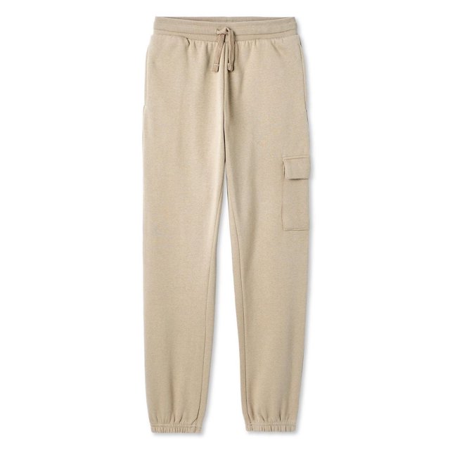 George Pantalon Cargo Jogger Décontracté pour Filles en Tricot Polaire beige avec Taille Élastique et Cordon de Serrage, Deux Poches sur la Couture, Poche Cargo sur la Jambe Droite, Poignets Élastiqués et Coupe Décontractée, Idéal pour les Bas et les Tenues Décontractées pour Filles, Convient Aussi à Superposer avec des T-Shirts Graphiques Ou des Chandails à Capuchon.