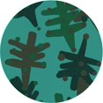 thumbnail image 1 of Ahgly Company Machine Washable Indoor Round Transitional Deep Teal Green Area Rugs, 5' Round, 1 of 7