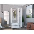 thumbnail image 3 of TUHOME Austral 3 Door Armoire Engineered Wood Armoires in  White, 3 of 7