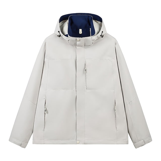RXIRUCGD Men's Stitching Drawstring Hooded Slim Fashion Jacket Coat Outwear, Khaki, Size: S
