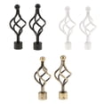 thumbnail image 1 of Langgg 2Pcs Curtain Rod Ends Drapery Pole Head for Dia. 28mm Rod Twist#White, 1 of 9