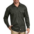 thumbnail image 2 of Dickies Mens Long-Sleeve Work Shirt, M, Olive Green, 2 of 5
