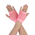 thumbnail image 1 of Unique Bargains Ladies Magenta Fish Net Fingerless Short Gloves Pair M, 1 of 5