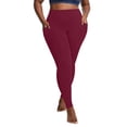 thumbnail image 1 of Timegard Plus Size Pants for Women Fall Winter Thick Stretch Yoga Pants Solid Color Leggings with Pockets, 1 of 7