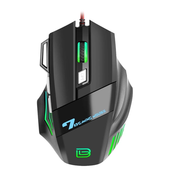 BAJEAL Wired Gaming Mouse, RGB, 7 Keys, 4 DPI (1200-3200), 1.5m Cable, ABS, Compatible with Windows, 8 Million Click Life