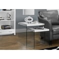 thumbnail image 4 of Monarch Specialties Nesting Table, Set Of 2, Side, End, Accent, Living Room, Bedroom, Tempered Glass, Laminate, Glossy White, Clear, Contemporary, Modern, 4 of 5