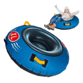 thumbnail image 3 of Foldable Heavy-Duty Inflatable Snow Sled with Safety Handles - 95x95cm Medium Size, Oxford Cloth Exterior & Freeze-Resistant Thickened PVC Inner Tube, Portable Winter Sled for Kids & Adults, Gray, 3 of 7