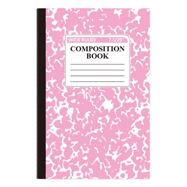 ZTTD 1 Pack Composition Notebook, Wide Ruled Composition Notebook, 5.51" x 8.27", 30 Sheets(60 Pages) per Comp Book, Pink Marble Notebooks for Office Supplies, Wide Ruled Notebook(Style8-Pink)