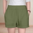 thumbnail image 4 of Girls Summer Linen Shorts Kids Casual Drawstring Elastic Waist Beach Short Pants With Pockets, 4 of 6