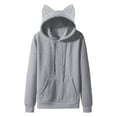 thumbnail image 2 of QIPOPIQ Chandails à Capuchon pour Femmes et Filles, Mignons avec Oreilles de Chat, Chandail à Enfiler Imprimé Fantaisie, Liquidation, 2 of 3