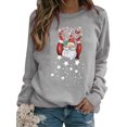 thumbnail image 1 of Bellella Sweat-Shirt pour Femmes Manches Longues Pull de Noël Imprimé Flocon de Neige Sweat-Shirts de Noël Col Rond Ample Gris L, 1 of 2