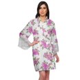 thumbnail image 1 of Moomaya Printed Short Robes For Women Cotton Robes For Women With Lace Trim, 1 of 6