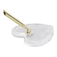 thumbnail image 2 of Pen Holder Base, Heart Shaped Base Small Classic Design Insertion Pen Holder Simple Gold  For Hotel, 2 of 8