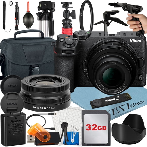Nikon Z30 Appareil Photo Sans Miroir Ensemble avec Objectif Zoom NIKKOR 16-50mm VR + Carte Mémoire 32 Go + Étui + Trépied + Accessoire ZeeTech