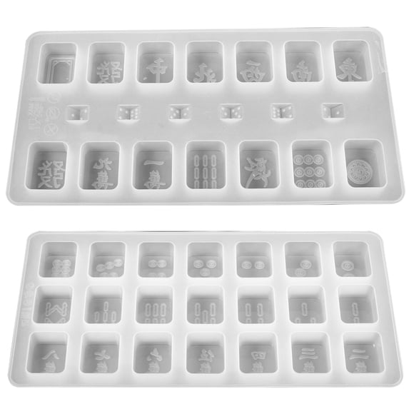 MasteelfCA 2 Pcs Moules de Moulage en Silicone pour Mah-Jong et dés Moules en Résine Époxy pour Bricolage