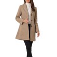 thumbnail image 1 of INSPIRE CHIC Manteaux pour Femmes Élégants à Simple Boutonnage à Revers Cranté à Manches Longues Cabans Beige Foncé S, 1 of 5