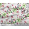 thumbnail image 3 of Soimoi Silk Fabric Leaves & Lily Flower Decor Fabric Printed Yard 42 Inch Wide, 3 of 3