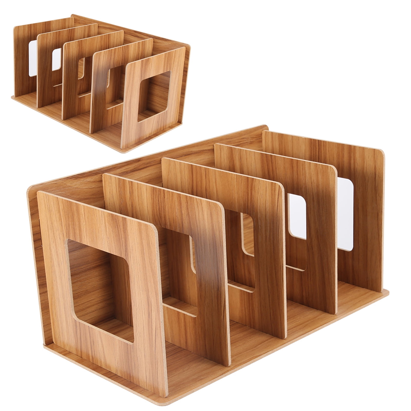 Desk Bookshelf, Wooden DIY Desktop Mini Book Shelf Desktop Shelf Bookshelf Rack Books DVD Storage Magazine Holder for Students Kids Adult