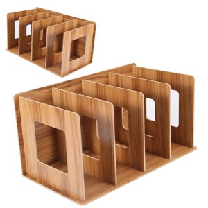 Bibliothèque de bureau, bois DIY Bureau Mini Livres de plateau de bureau de bibliothèque DVD Porte-boutique de rangement pour les étudiants Enfants Adulte