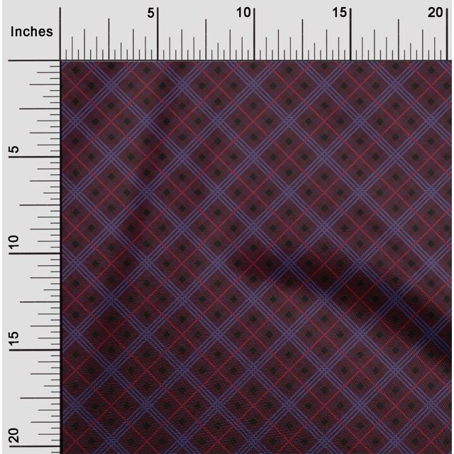 oneOone Silk Tabby Fabric Tartan Check Print Fabric By The Yard 42 Inch Wide
