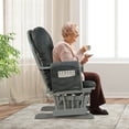 thumbnail image 4 of Gymax Fauteuil Berçant Relax pour Chambre de Bébé, Fauteuil à Bascule à Glissière et Pouf avec Coussin, Gris Foncé, 4 of 10