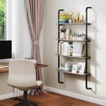 thumbnail image 2 of Costway 2 PCS 4-Tier Wall-mounted Ladder Shelf Display Bookshelf with Heavy-duty Metal Frame, 2 of 10
