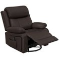 thumbnail image 1 of CoSoTower PU Leather Reclining Chair with Vibration Massage Recliner, Swivel Base, Rocking Function, Remote Control, Brown, 1 of 7