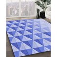thumbnail image 3 of Ahgly Company Tapis d'Intérieur Lavable en Machine Carré Bleu Ruban Transitionnel Bleu, 7 Pieds Carré, 3 of 7