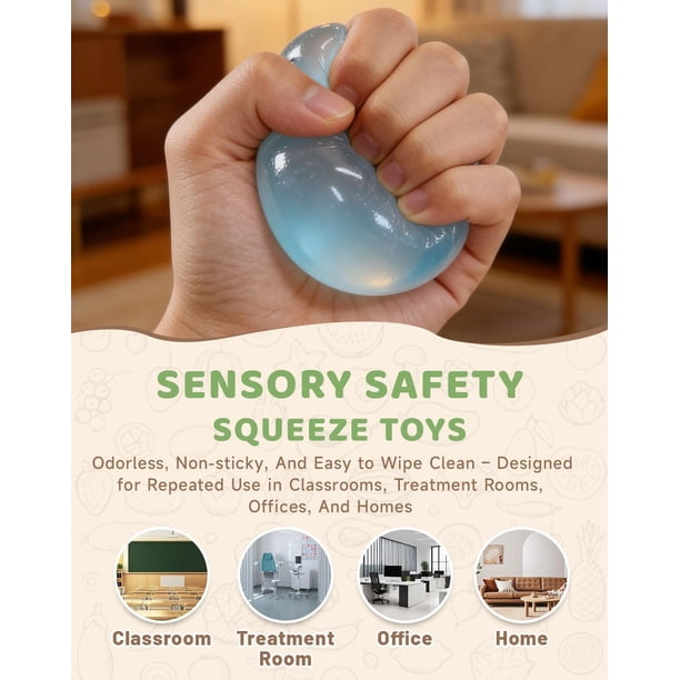 Boule Anti-stress Sable Sous Vide à L’huile De Coco – Squishy Extensible, Lent Retour, 6 Couleurs