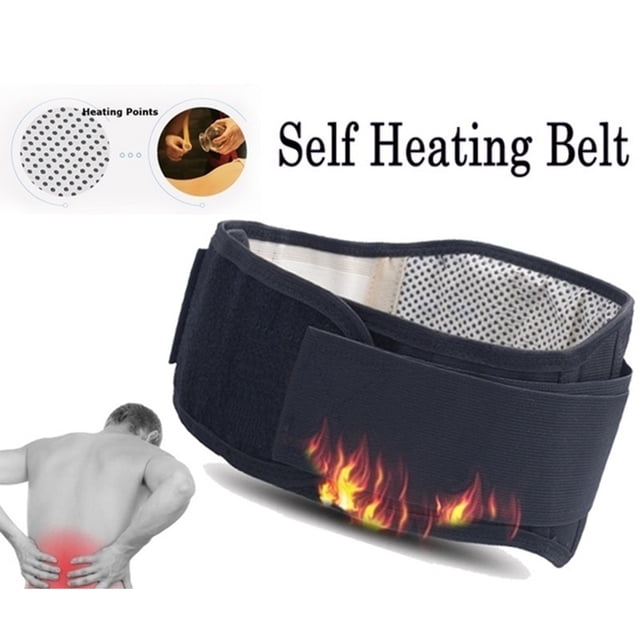 Self Heating Waist Support Belt, Heating Back Massage Belt Increase Blood Flowing Elastic Side Panels for Daily Use
