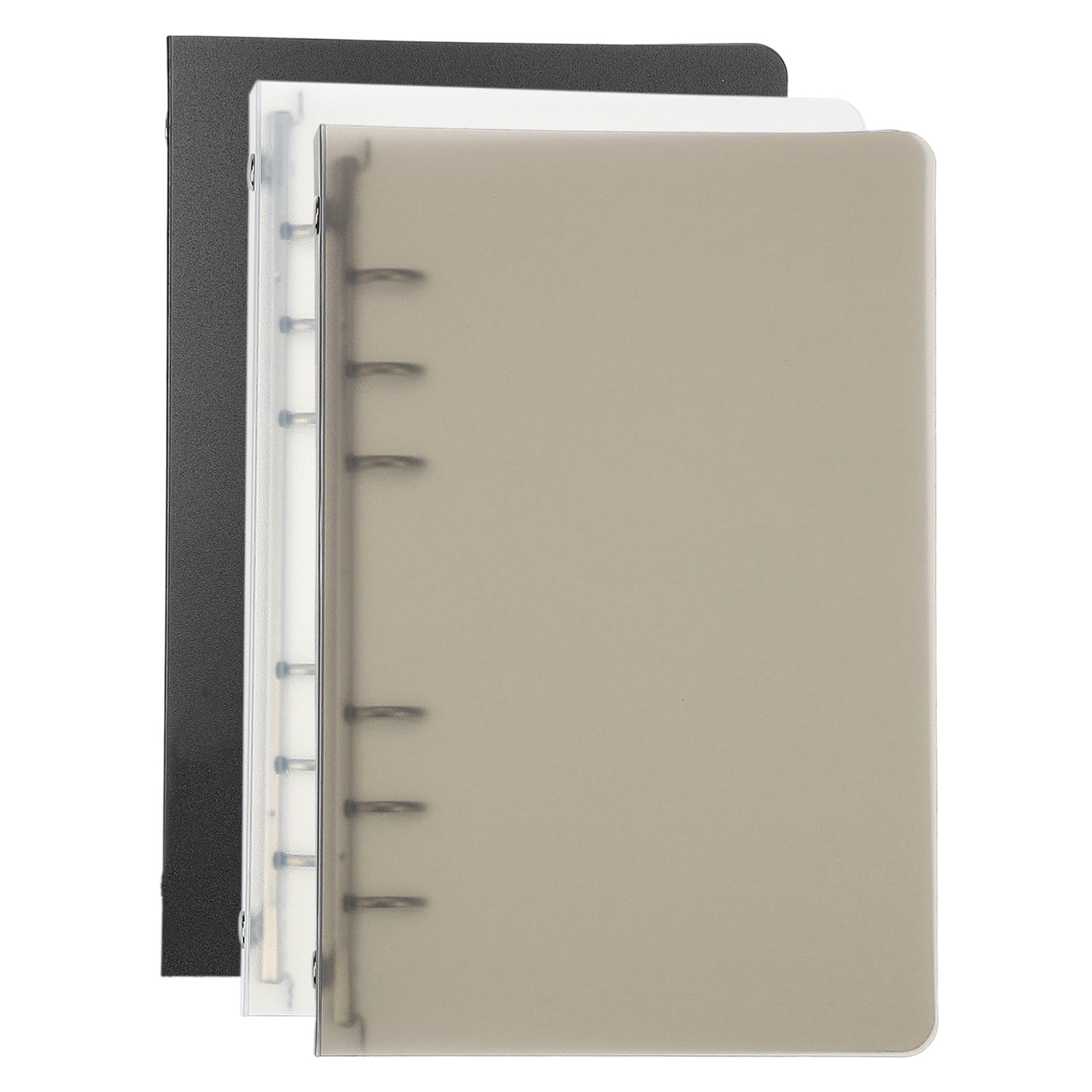 Uxcell A6 Binder Cover, 3 Pcs PP 6 Ring Loose Leaf Binder Protector Round Ring Binder, Multicolor