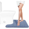 thumbnail image 1 of ORUYROP Memory Foam Toilet Bath Mat U-Shaped, 24 X 20 Inches,Soft and Comfortable, Super Water Absorption, Non-Slip, Machine Wash and Easier to Dry for Bathroom Commode Contour Rug, Denim Blue, 1 of 7