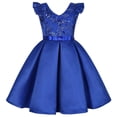 thumbnail image 1 of EGNMCR Vêtements pour Bébé Fille Robe à Paillettes pour Enfants Jupe Robe à Manches Volantées pour Fille Robe de Fête de Festival Robe de Princesse, 1 of 8