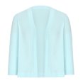 thumbnail image 3 of Penkiiy Cardigan Court à Manches 3/4 pour Femmes, Élégant Boléro pour Femmes, TG Bleu Pâle, 3 of 5